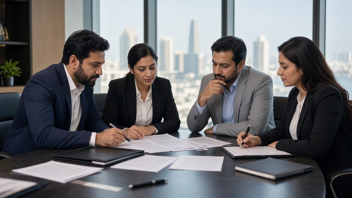 Procurement team in discussion