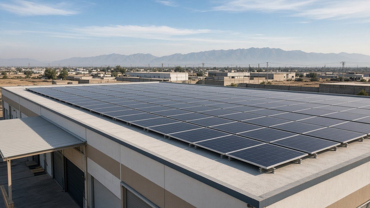 Commercial rooftop solar installation